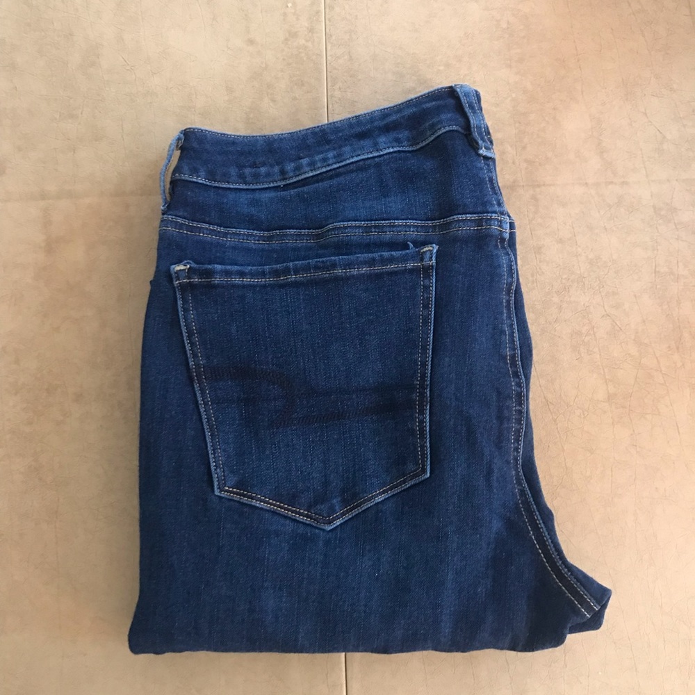 Dark wash high rise skinny jeans
